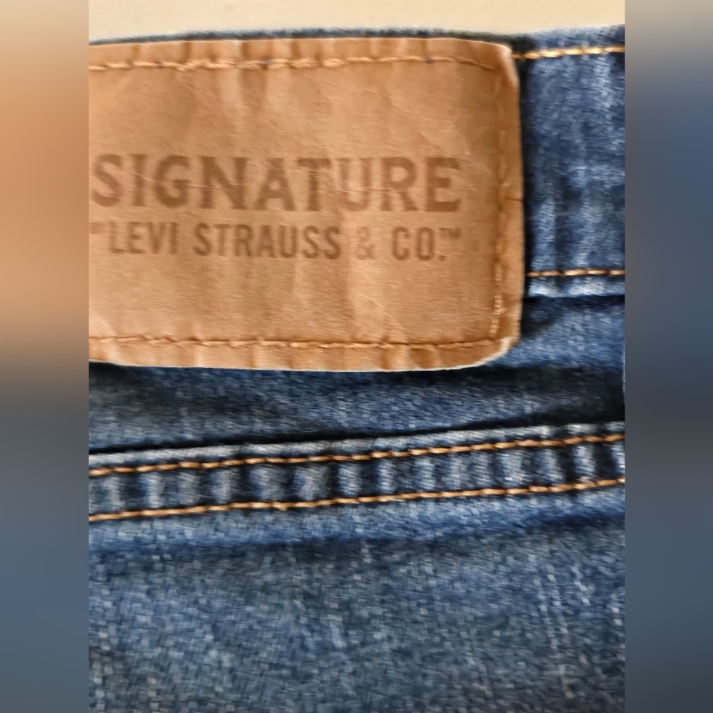 Levi Strauss Signature Men's Classic Blue Straight Jeans - Picture 4 of 5
